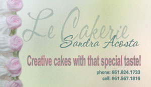 cake decorating business card front
