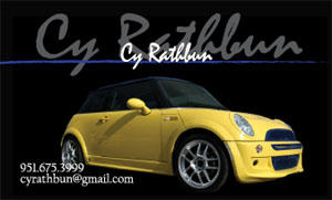 cy rathbun business card front