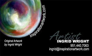ingrid wright, artist,  business card front