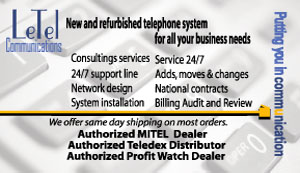 LeTel Communications business card back
